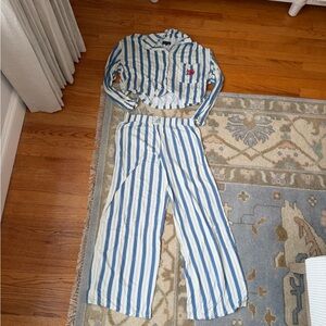 Dairy Boy Striped Blue and White Women's Pajamas